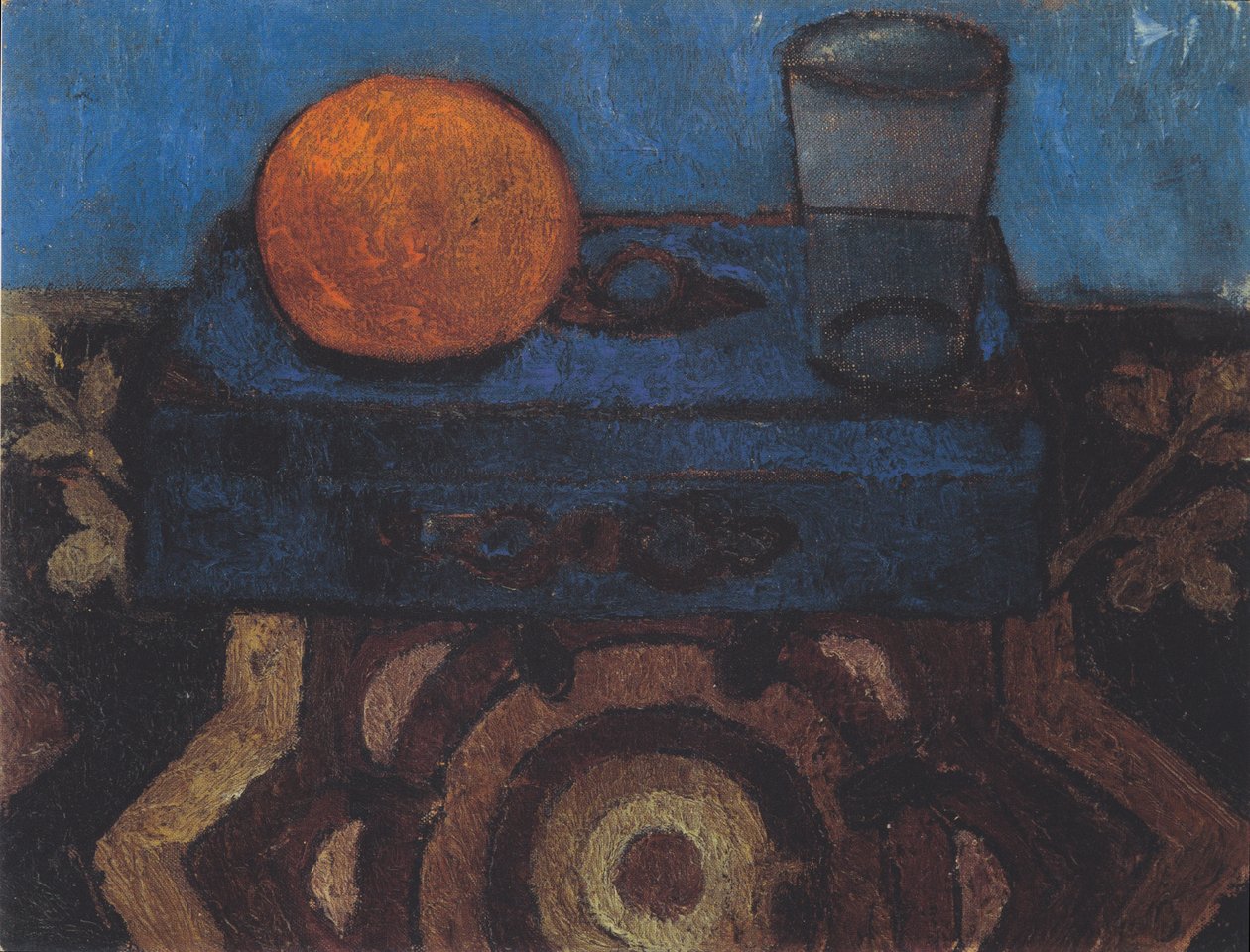Stillleben mit blauem Kasten von Paula Modersohn Becker
