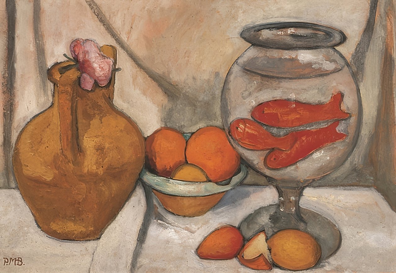 Stillleben mit Goldfischglas von Paula Modersohn Becker
