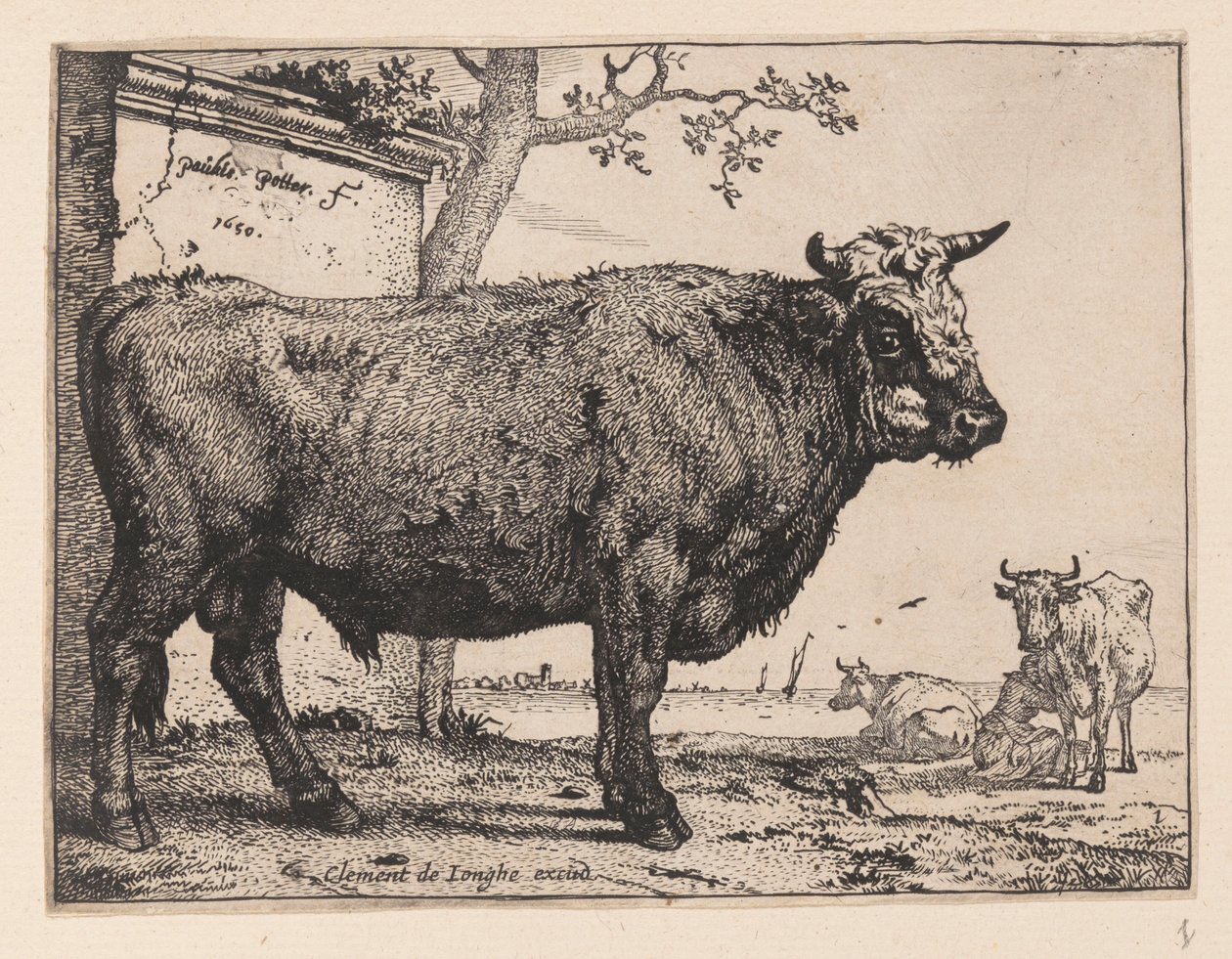 Der Stier, aus Verschiedene Ochsen und Kühe von Paulus Potter
