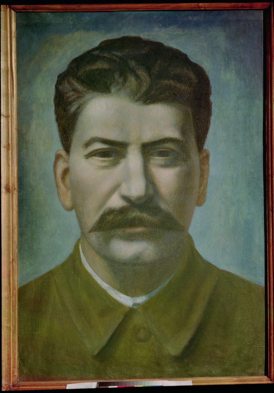 Porträt von Joseph Stalin (Iosif Wissarionowitsch Dschugaschwili) (1879-1953) 1936 von Pawel Nikolajewitsch Filonow