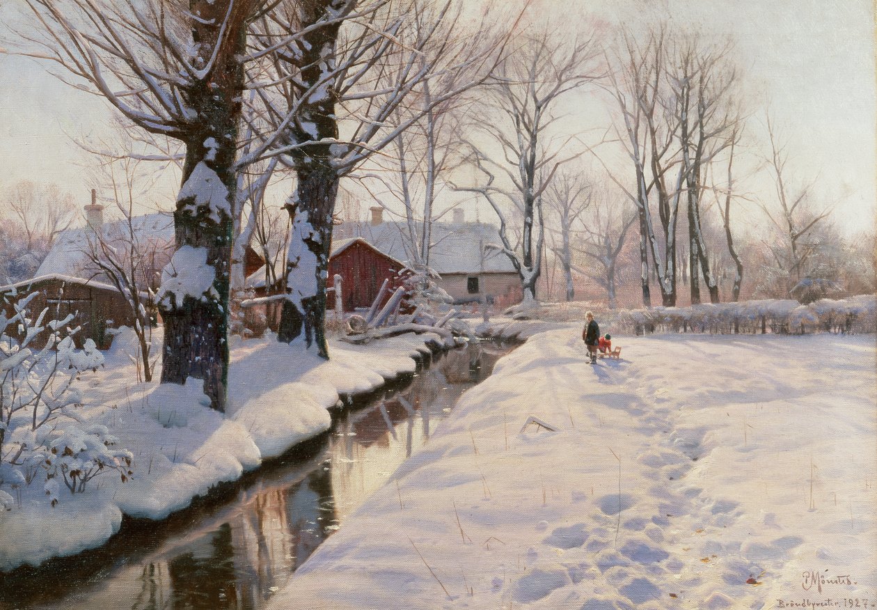 Bewaldete Winterlandschaft von Peder Monsted