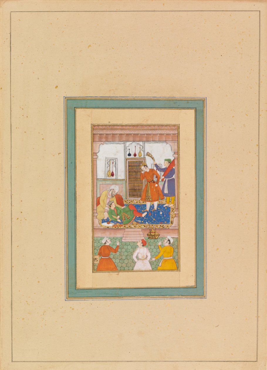 Innenraum mit Figuren von Persian School