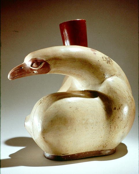Tongefäß eines Vogels, Mochica (Irdenware) von Peruvian School