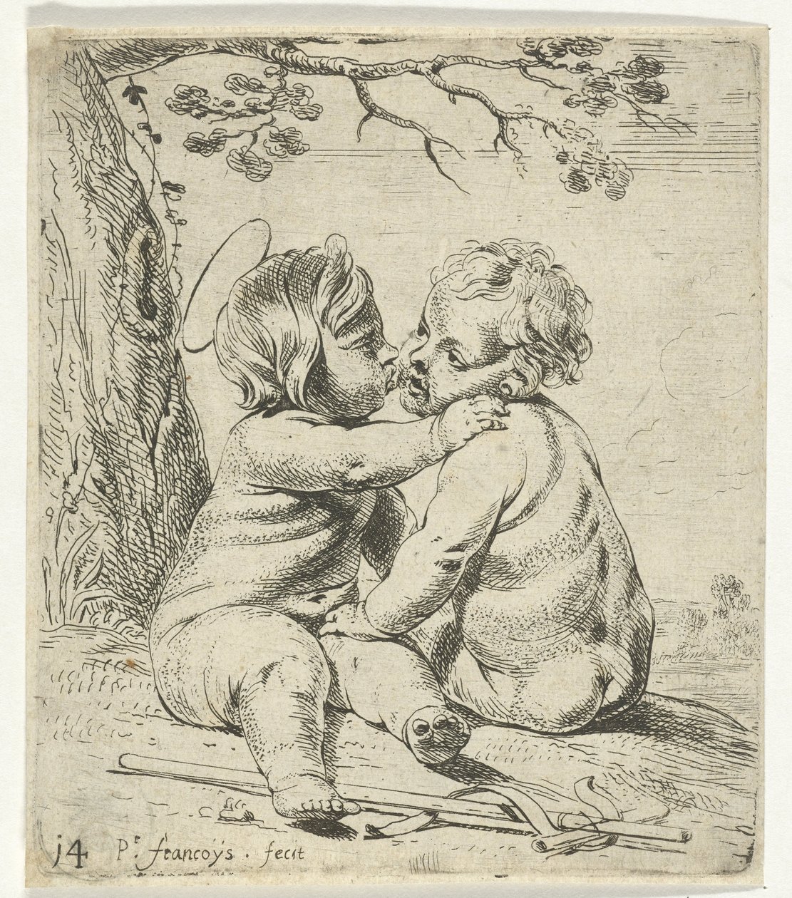 Christus und Johannes der Täufer als Kinder von Peter Franchoys
