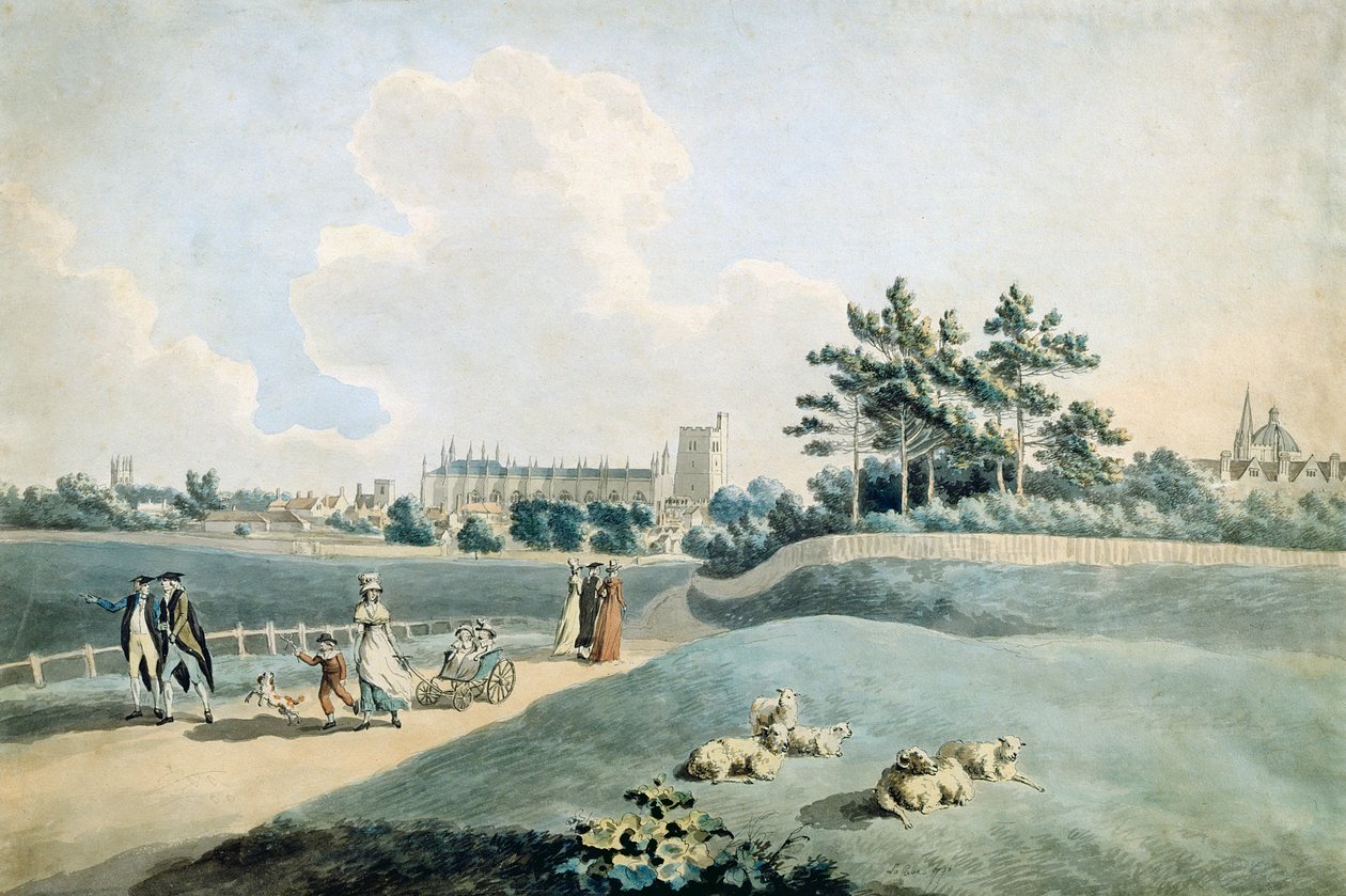 New College von den Parks, ca. 1790 von Peter La Cave