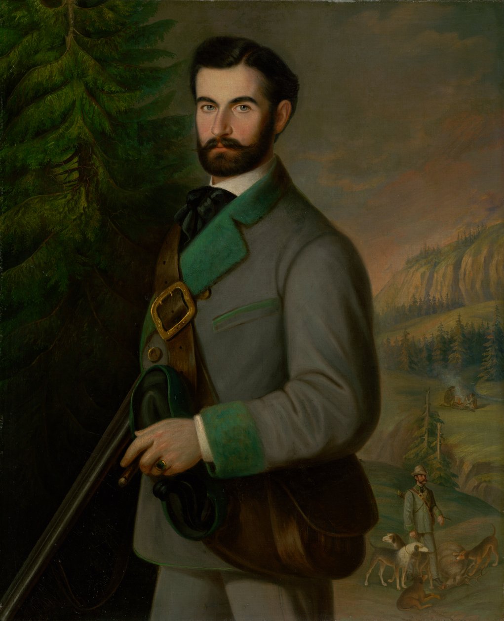 Porträt von Zoltán Zmeškal in Jagdkleidung von Peter Michal Bohúň