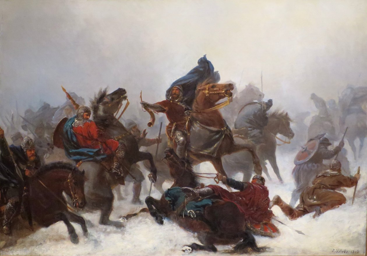 König Sverres Zug über die Vossefjellene von Peter Nicolai Arbo