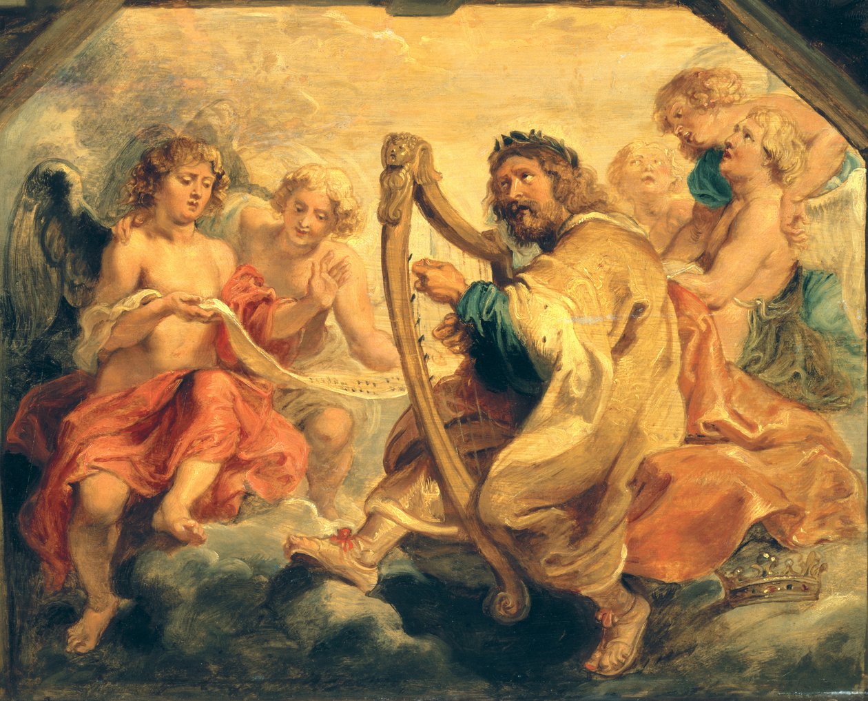 David spielt auf seiner Harfe von Peter Paul Rubens