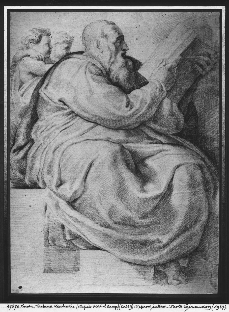 Der Prophet Zacharias, nach Michelangelo Buonarroti (1475-1564) von Peter Paul Rubens