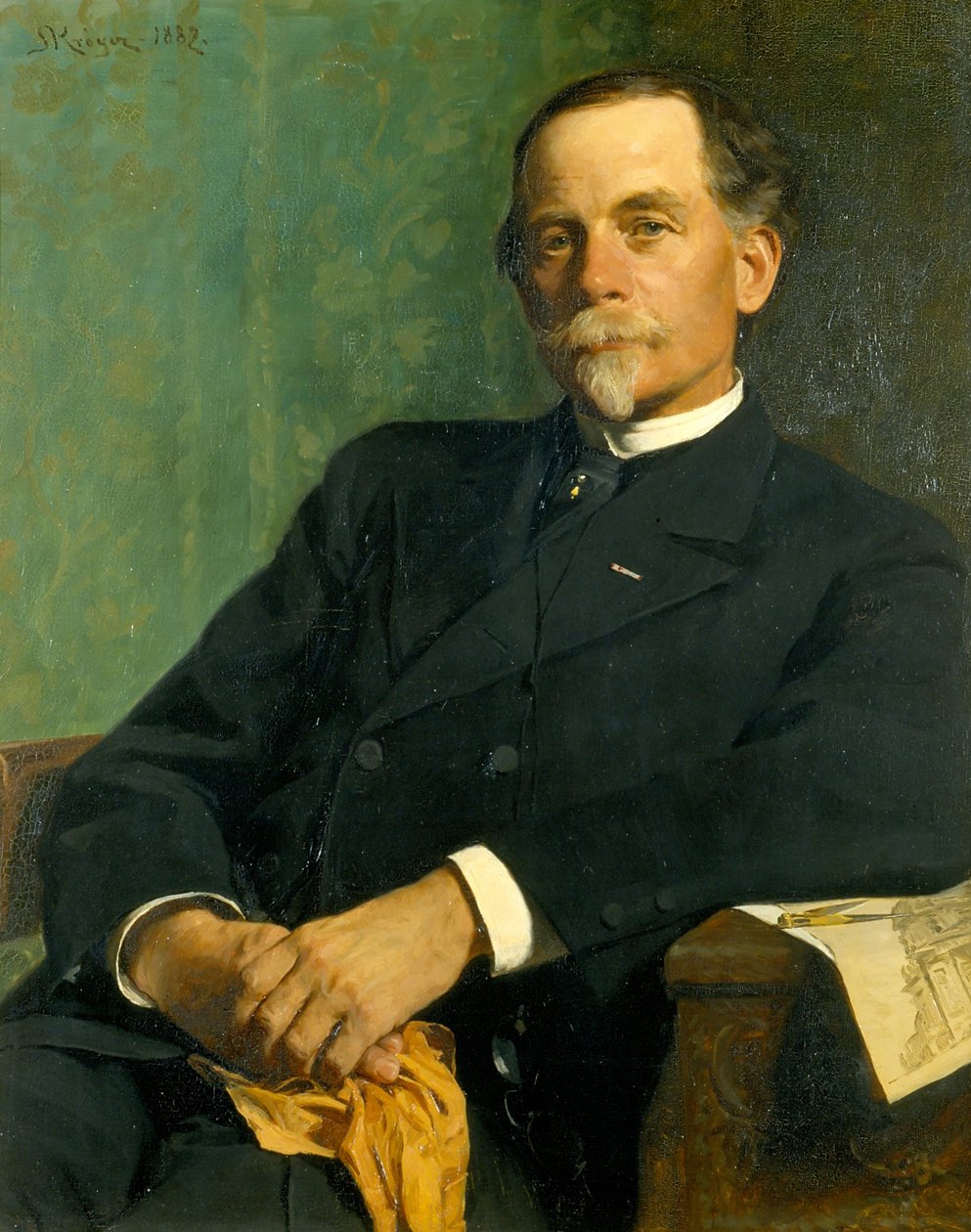 Architekt, Professor F. Meldahl sitzend von Peder Severin Krøyer