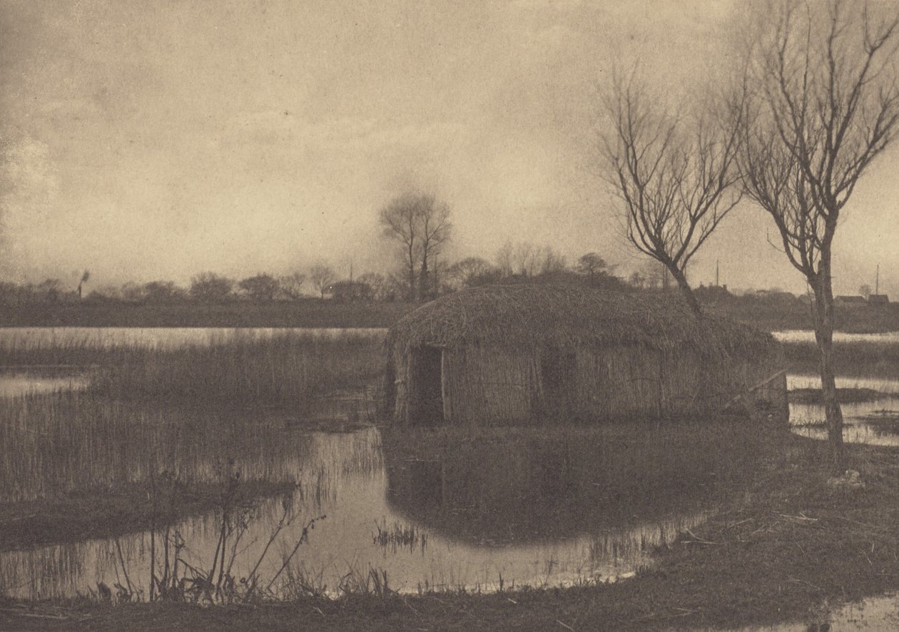 Ein Schilfbootshaus von Peter Henry Emerson