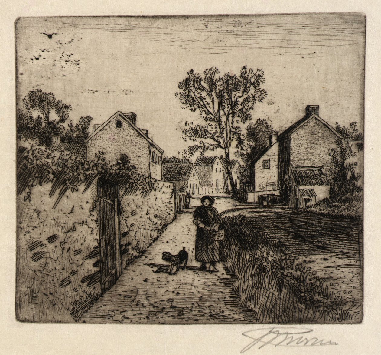 Ein Dorfszene von Peter Moran