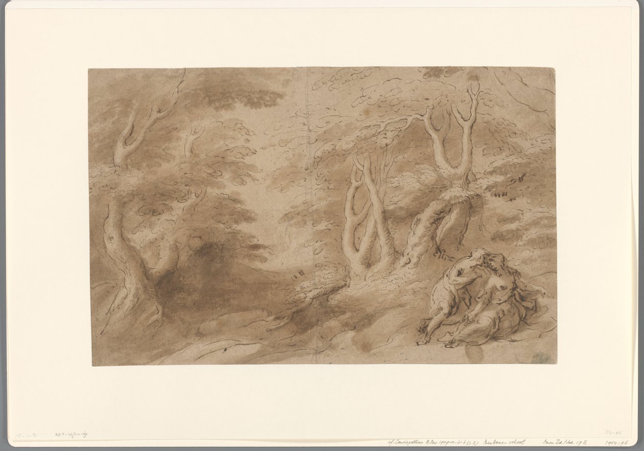 Landschaft mit Liebespaar von Peter Paul Rubens (school of)