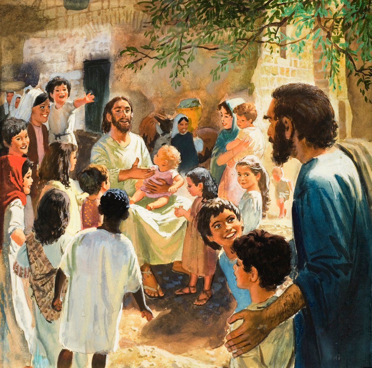 Christus mit Kindern von Peter Seabright
