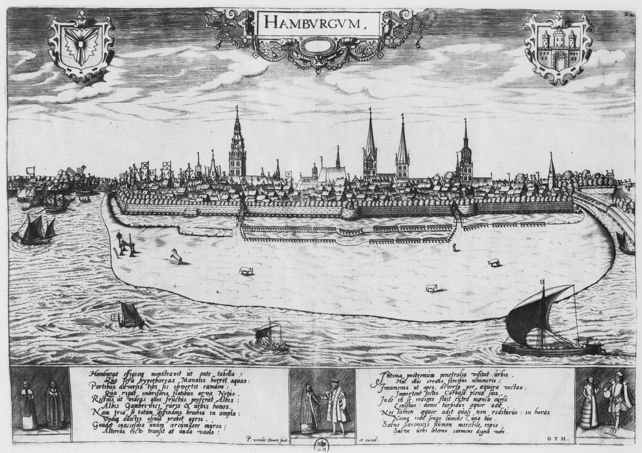 Ansicht von Hamburg von Peter van der Doort