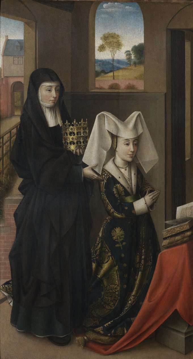 Isabel von Portugal mit der Heiligen Elisabeth von Petrus Christus