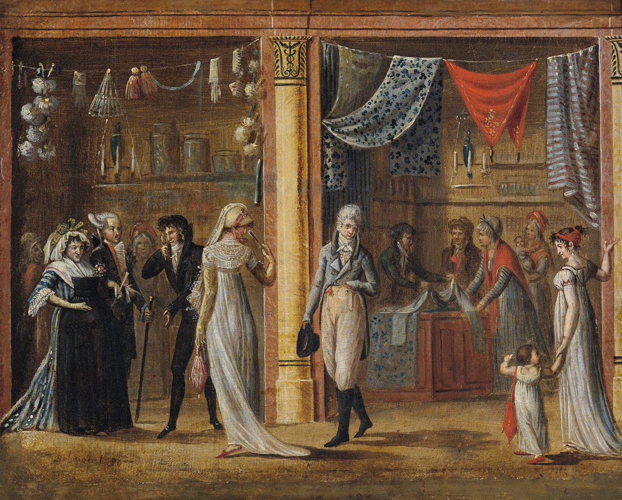 Die Galerie des Palais Royal, nach einem Gemälde von Jean Francois Bosio (1764-1827) 1798 von Philibert Louis Debucourt