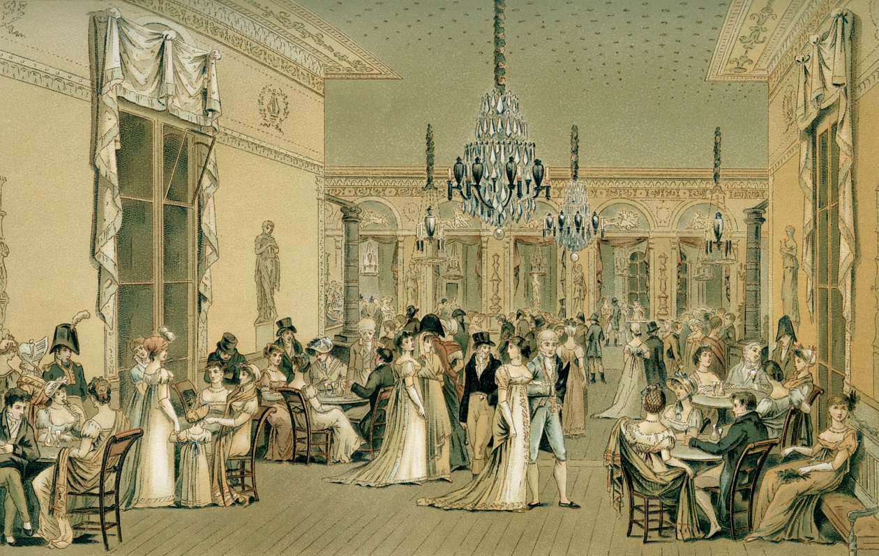 Salon im Café Frascati, Paris (Le Grand Salon de Frascati) von Philibert Louis Debucourt