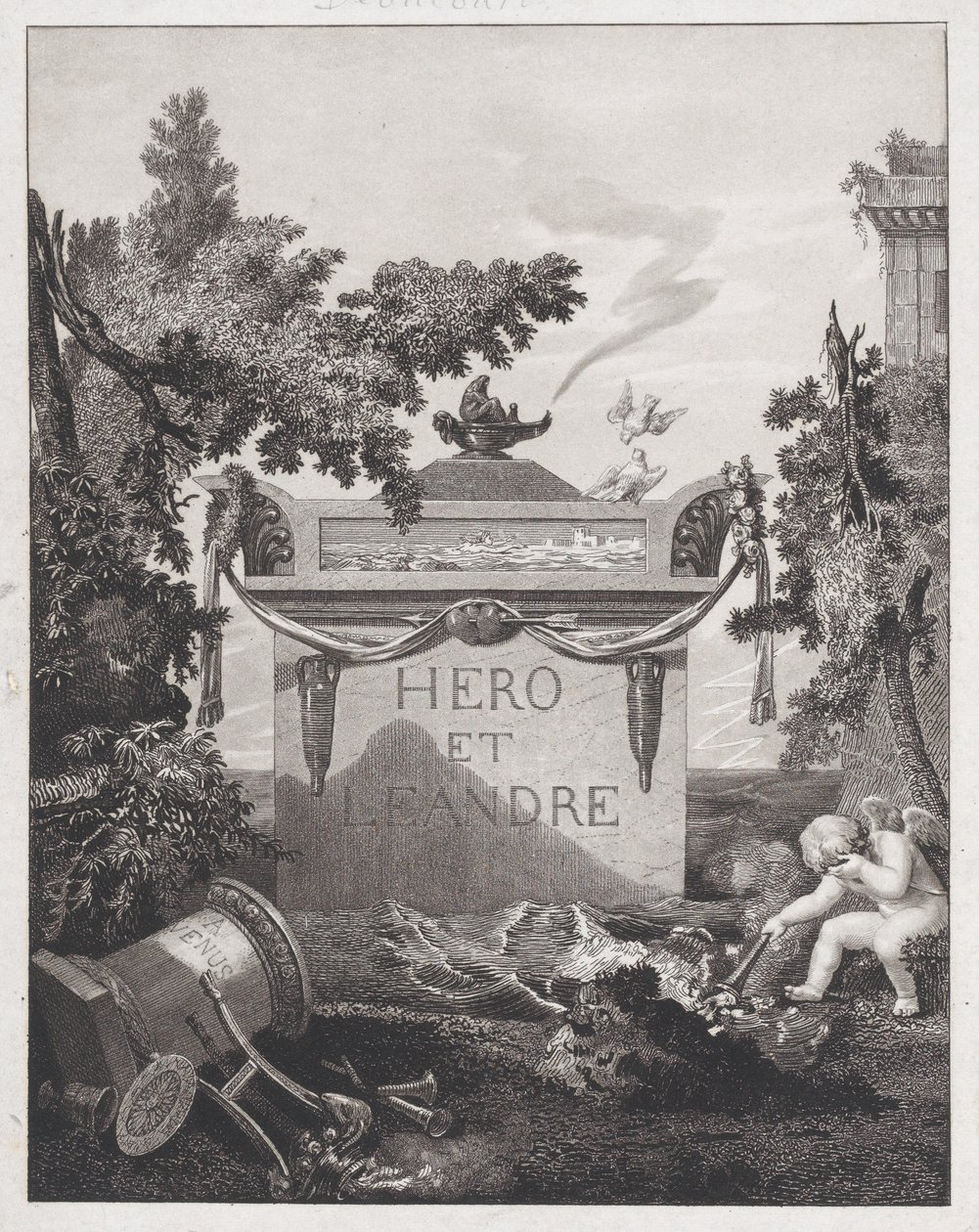 Frontispiz zu Hero und Leander, 1801 von Philibert Louis Debucourt