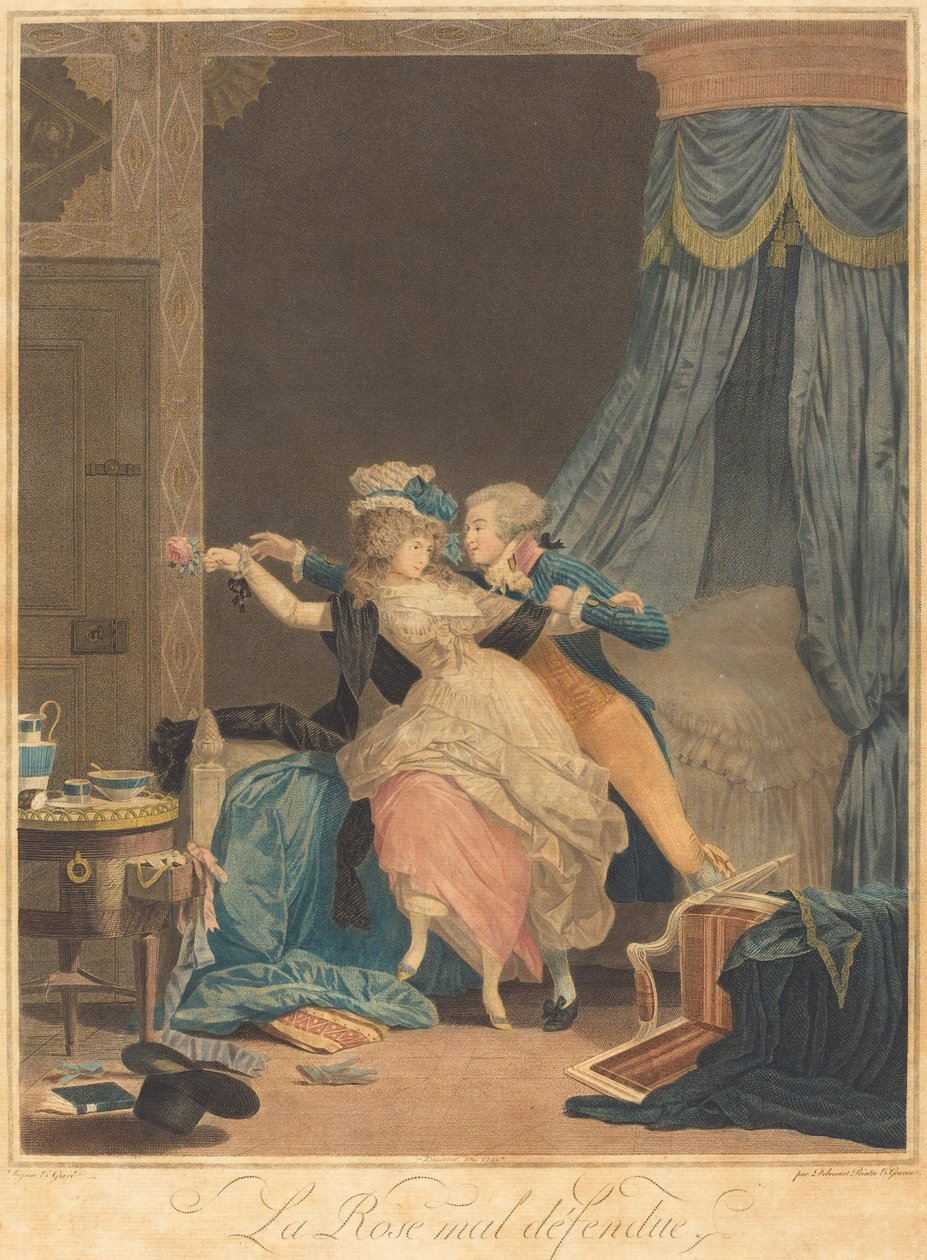 Die schlecht verteidigte Rose von Philibert Louis Debucourt