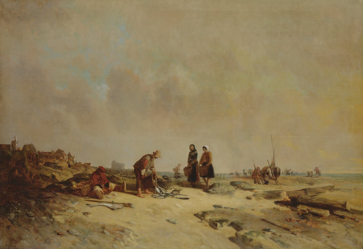 Niedrigwasser bei Audreselles von Philippe Auguste Jeanron