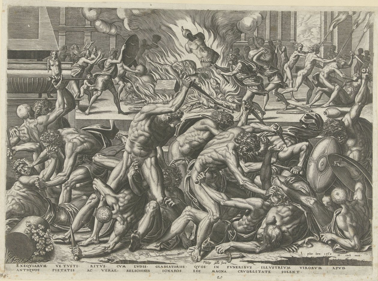 Kampf der Gladiatoren von Philips Galle
