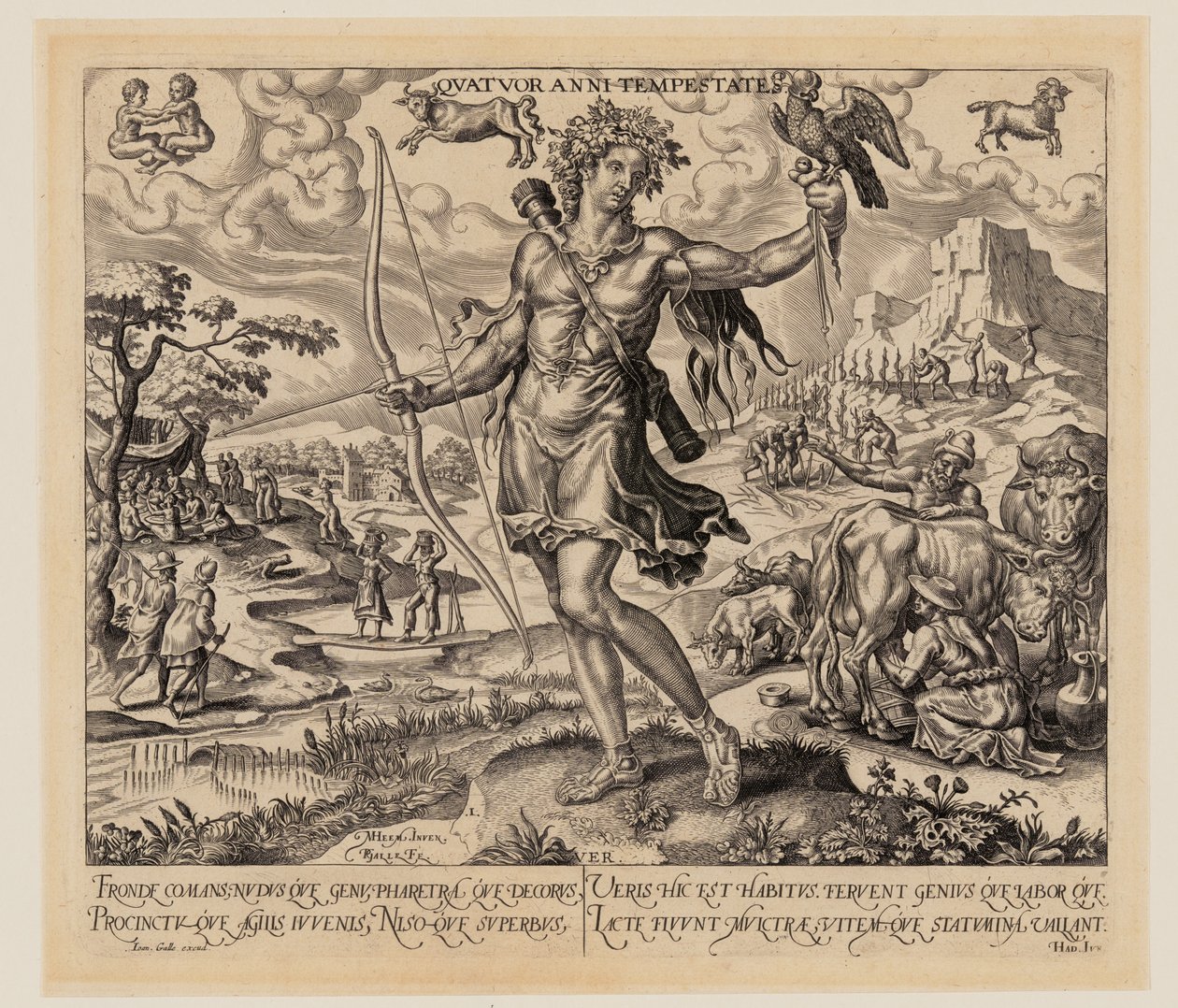 Frühling, aus Die Vier Jahreszeiten von Philips Galle
