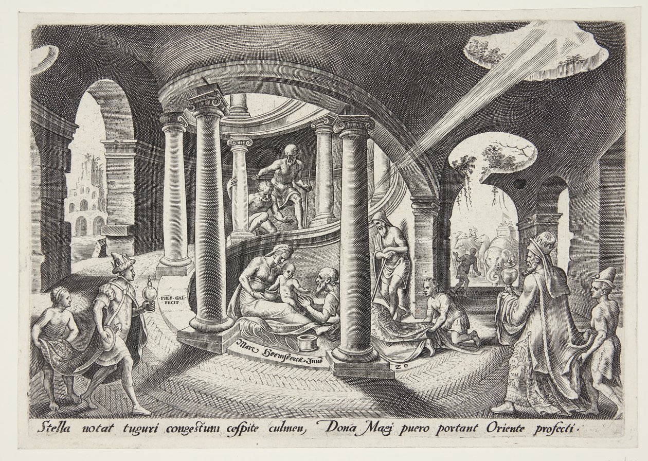 Die Anbetung der Heiligen Drei Könige von Philips Galle