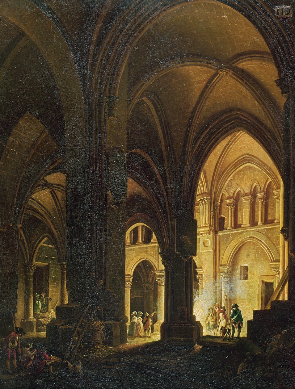 Innenansicht der Eglise des Saints-Innocents, Paris, nach 1789 von Pierre Antoine Demachy