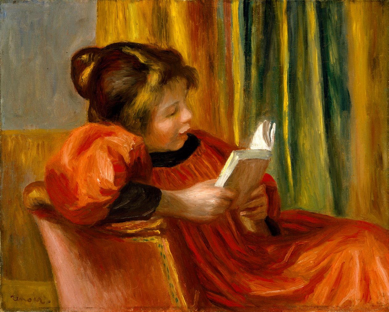 Mädchen beim Lesen, ca. 1890 von Pierre Auguste Renoir