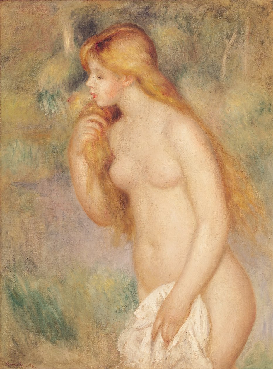 Stehender Badender, 1896 von Pierre Auguste Renoir