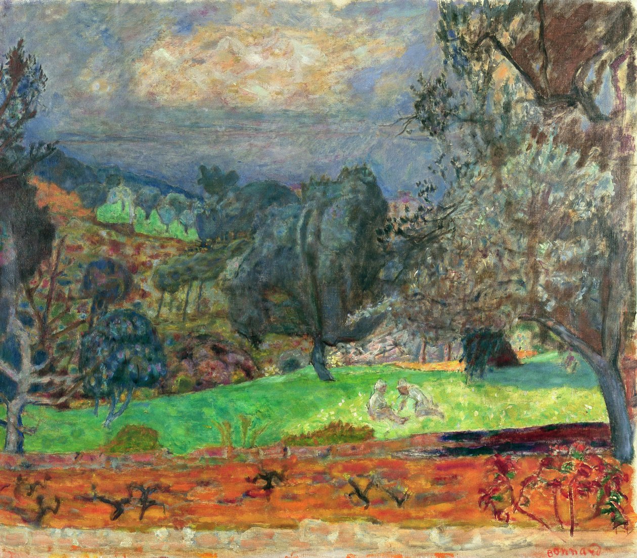Landschaft mit untergehender Sonne, 1927 von Pierre Bonnard