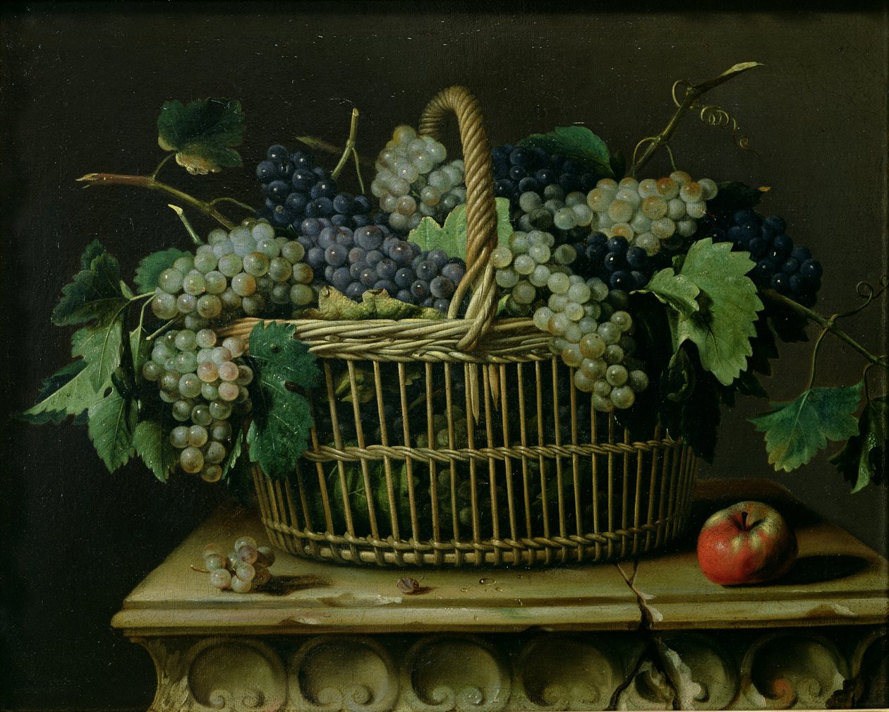 Ein Korb mit Trauben von Pierre Dupuis