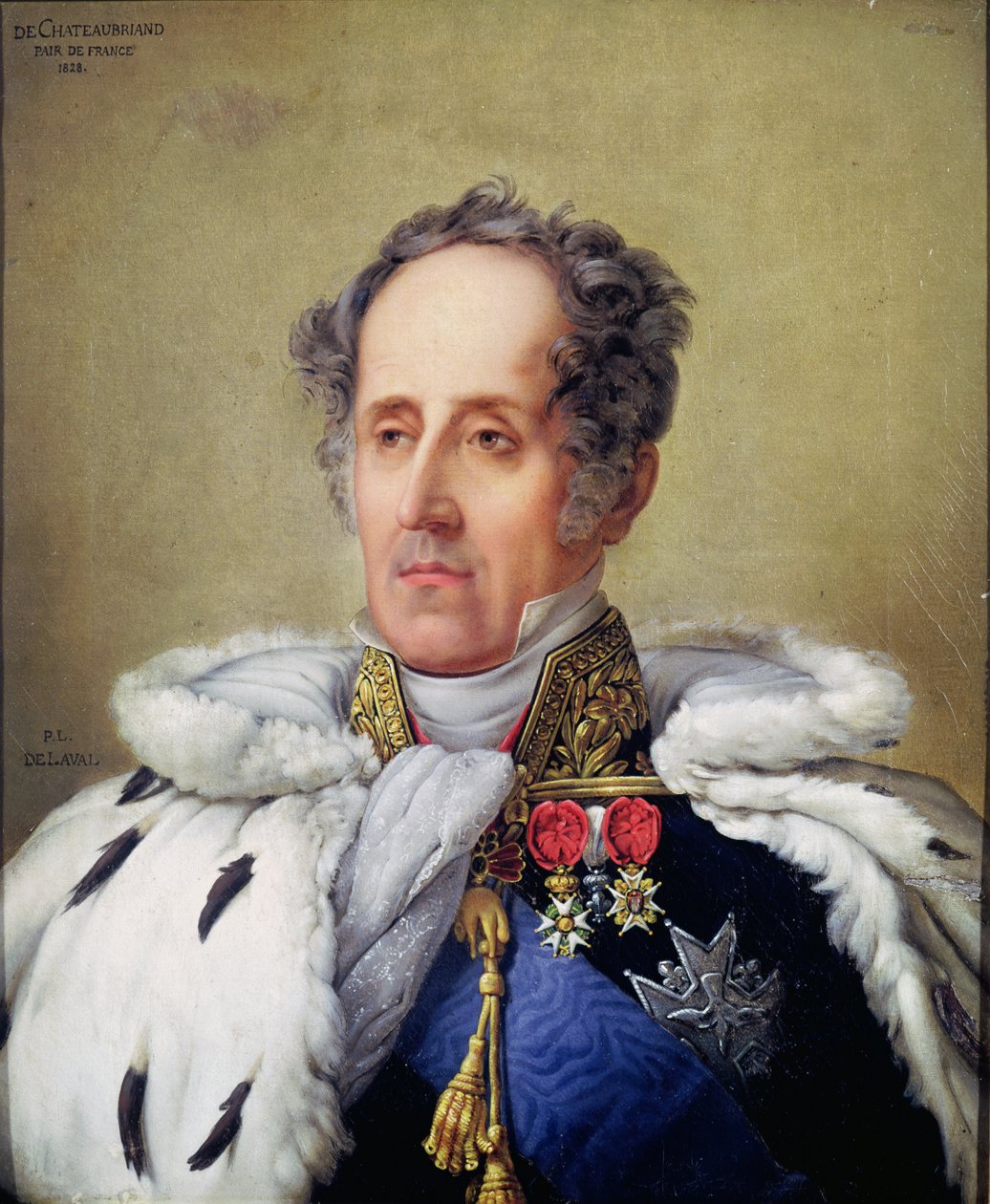 Porträt von Francois Rene Vicomte de Chateaubriand von Pierre Louis Delaval