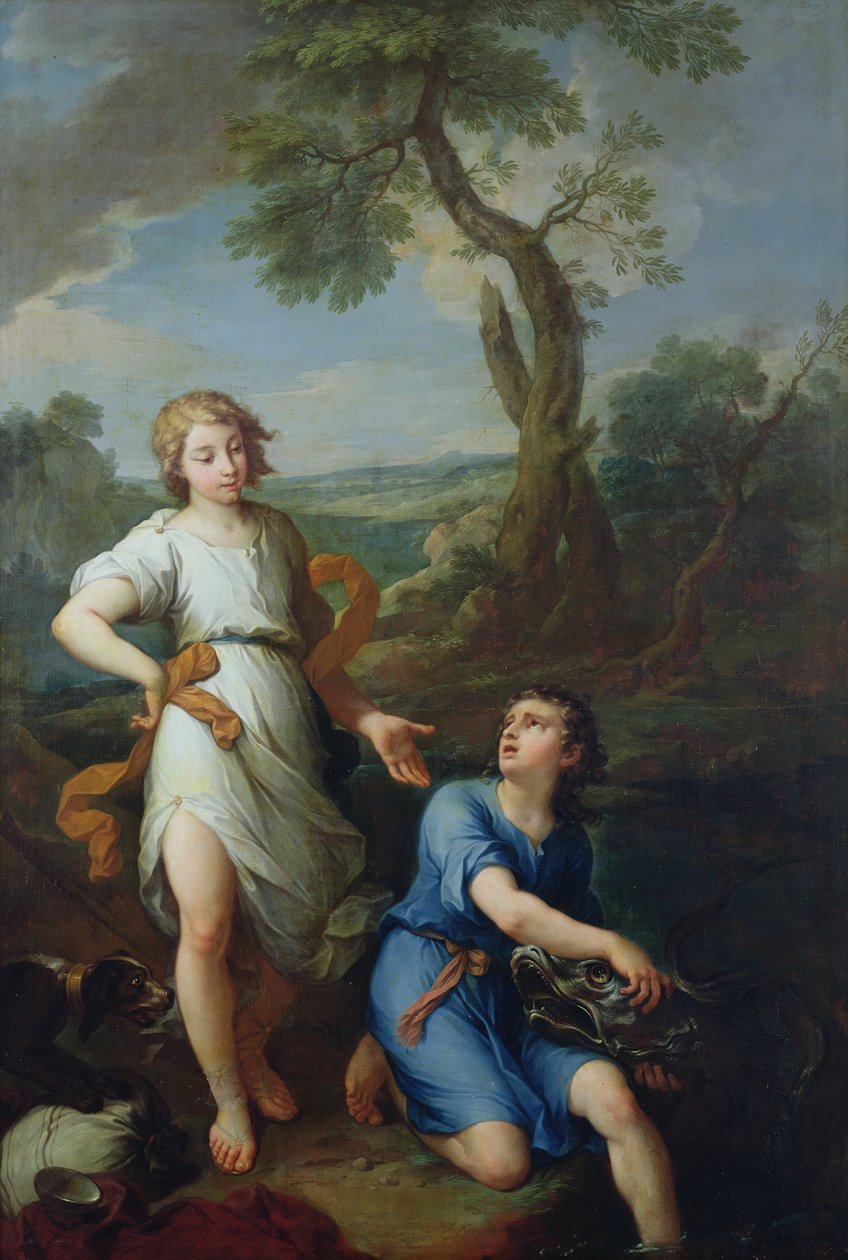 Fischfang im Fluss Tigris durch den jungen Tobias, 1733 von Pierre Parrocel
