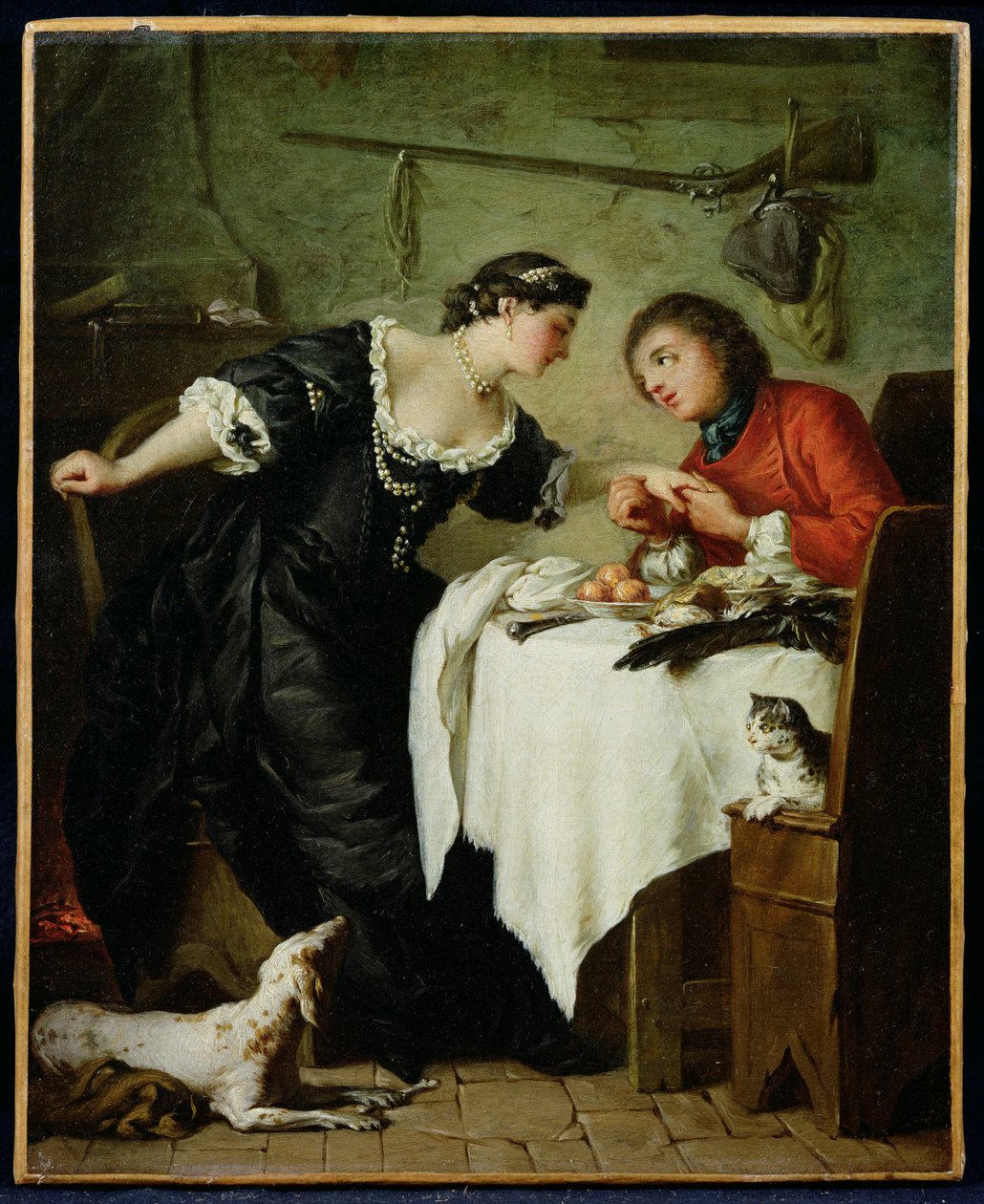 Der Falke, Illustration aus den Fabeln von La Fontaine von Pierre Subleyras