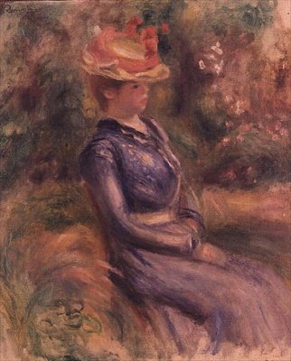 Mädchen mit Strohhut von Pierre Auguste Renoir