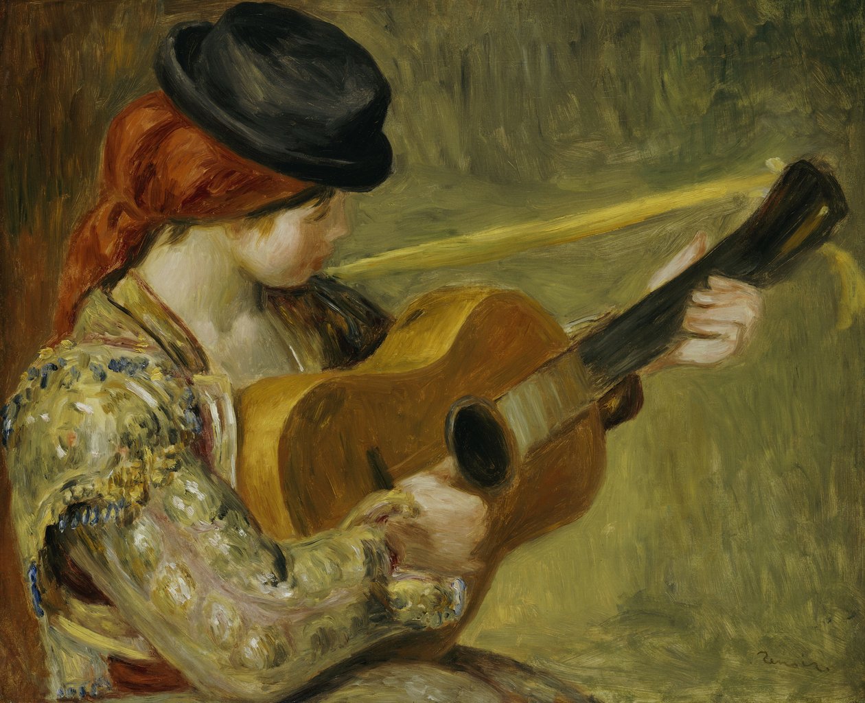 Mädchen mit Gitarre, 1897 von Pierre Auguste Renoir