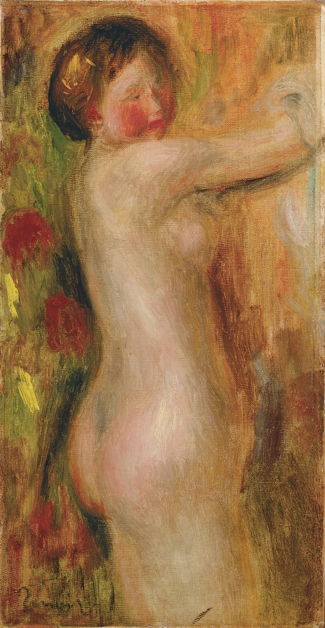 Akt mit erhobenem Arm von Pierre Auguste Renoir