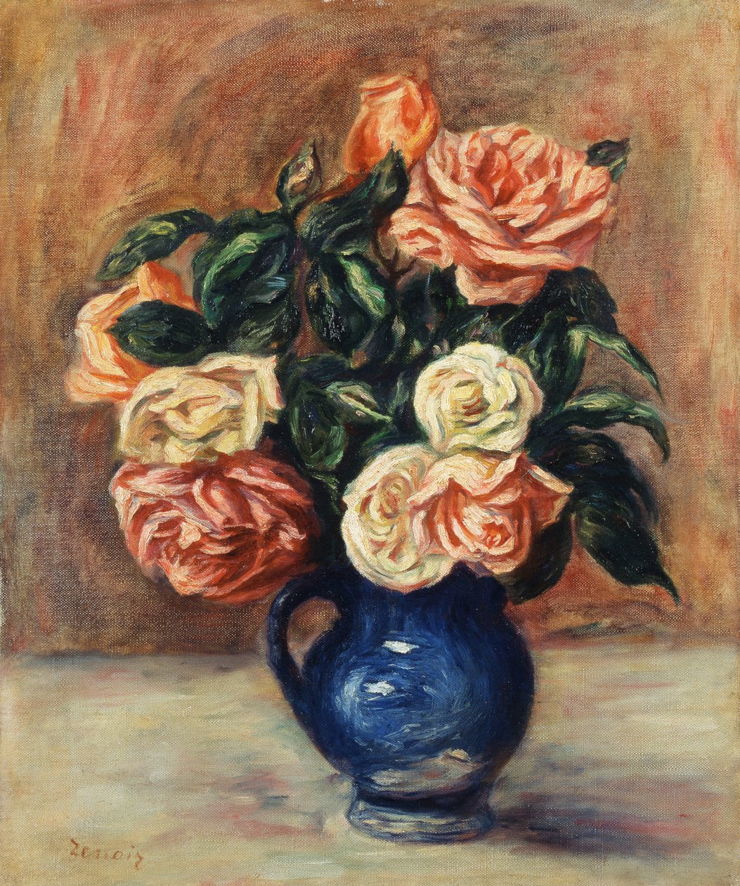 Rosen in einer blauen Vase, ca. 1900 von Pierre Auguste Renoir