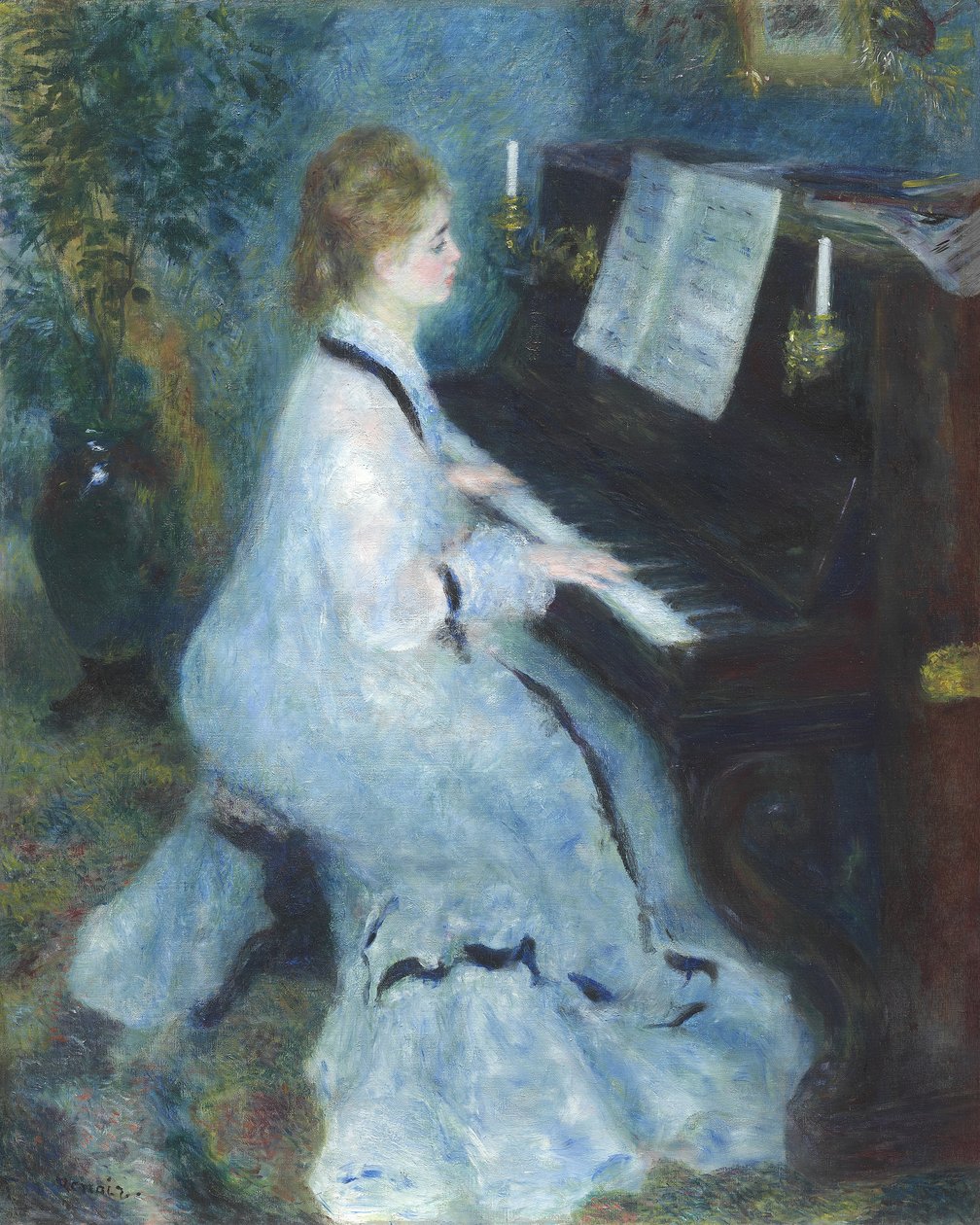 Frau am Klavier, 1875-76 von Pierre Auguste Renoir
