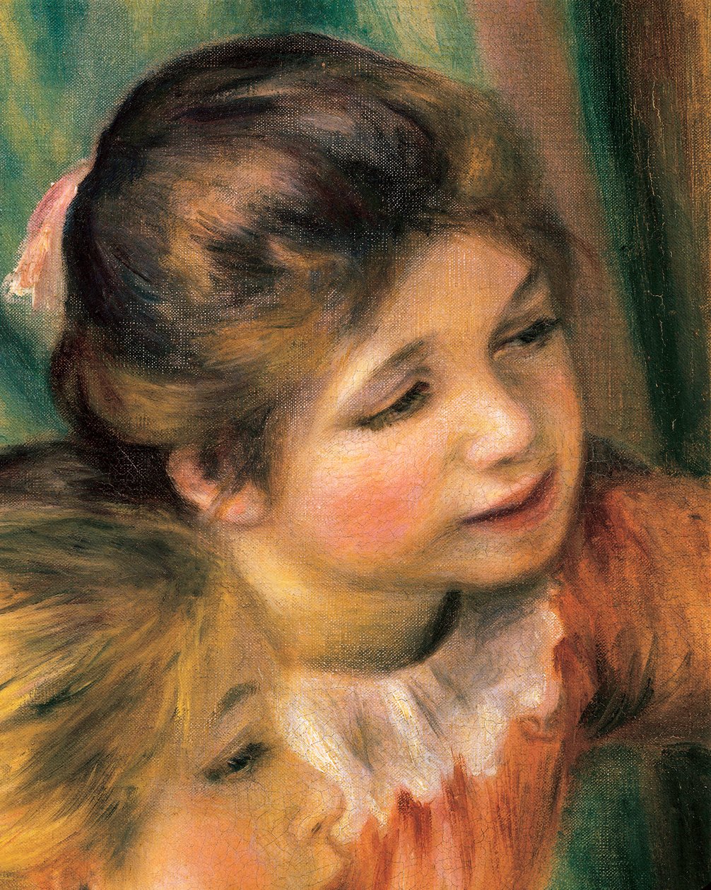 Junge Mädchen am Klavier, Detail von Pierre Auguste Renoir