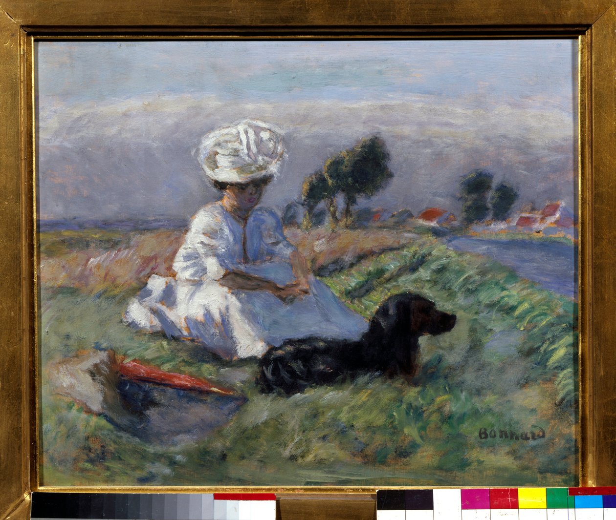 Frau mit Hund von Pierre Bonnard