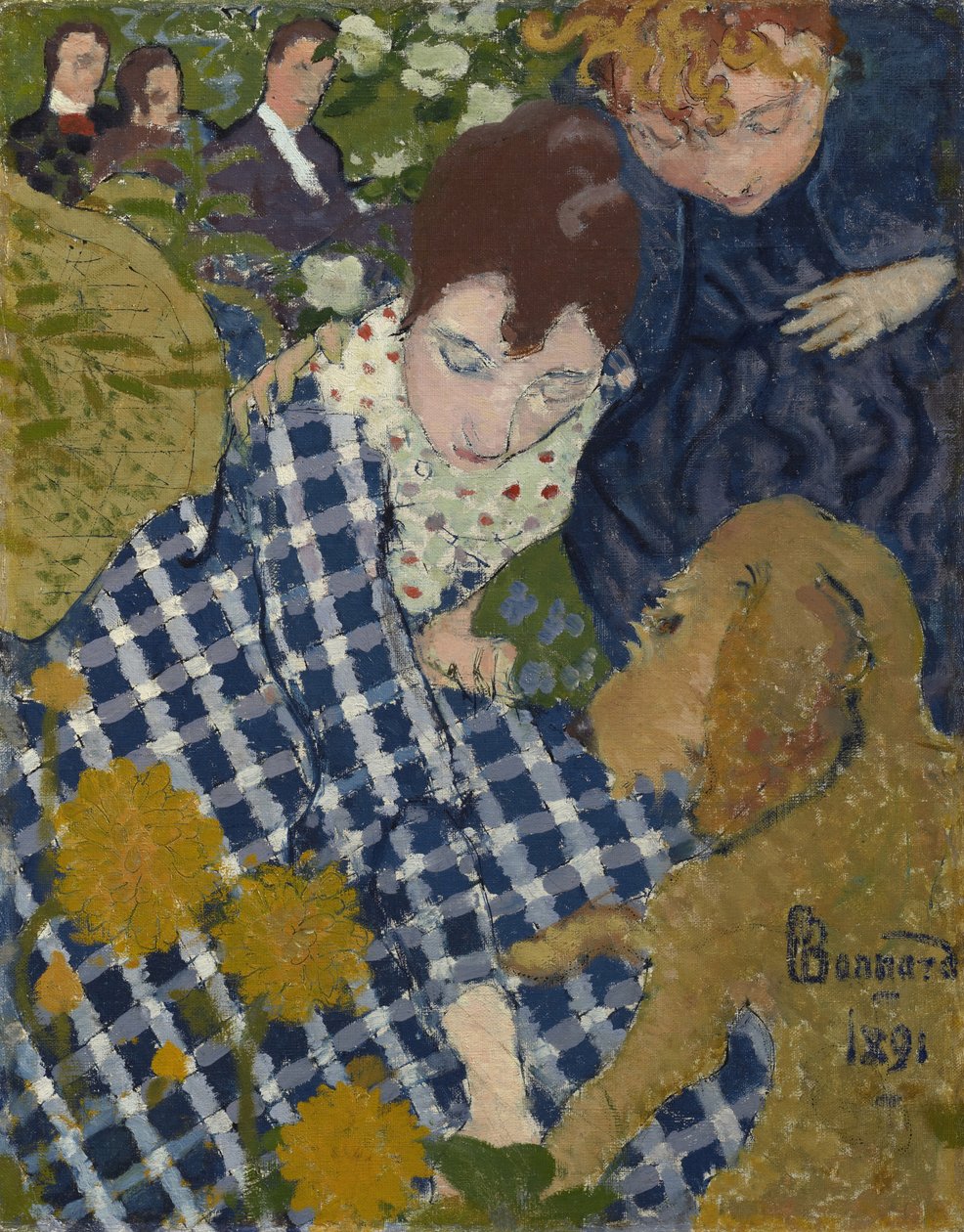 Frauen mit Hund von Pierre Bonnard