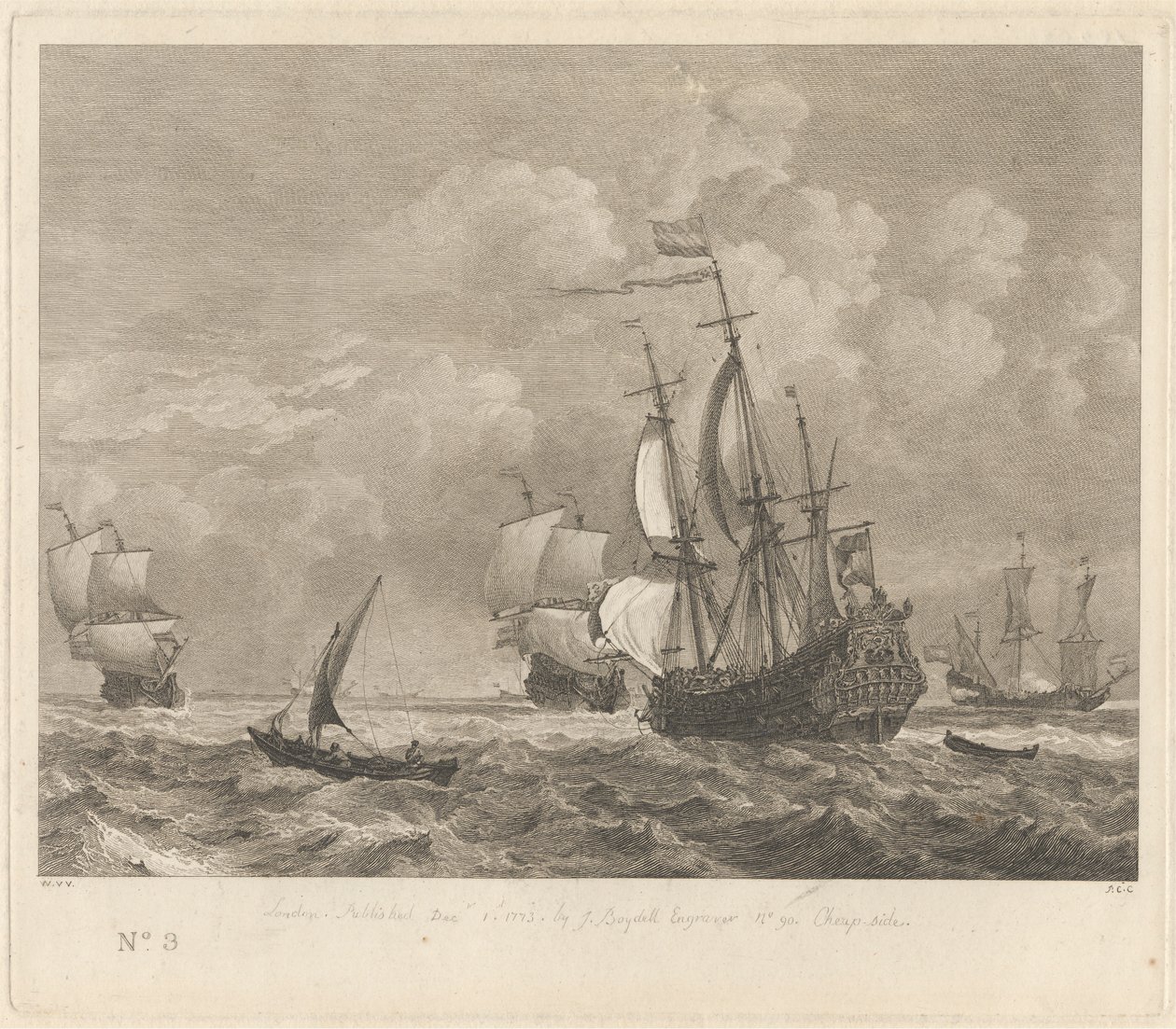 Marinestudie Nr. 3 von Pierre Charles Canot