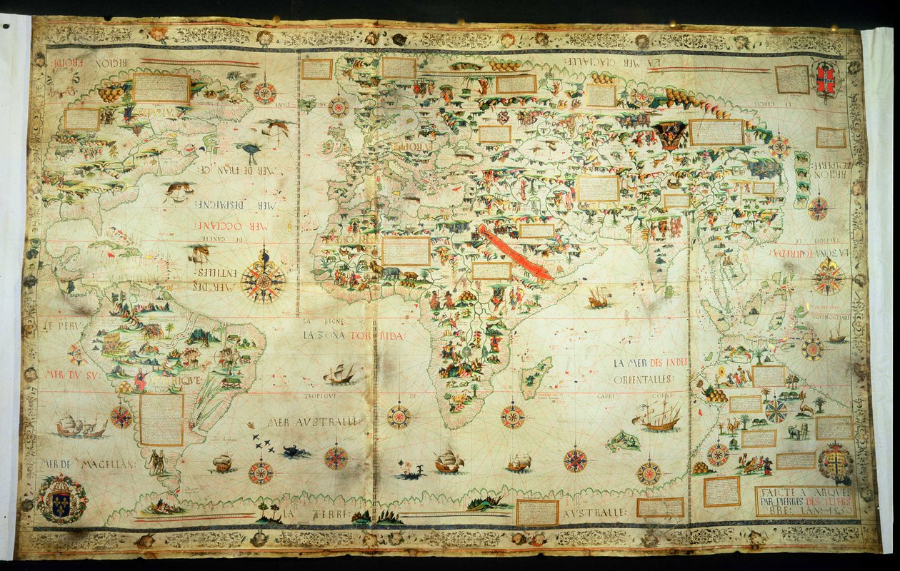 Weltkarte von Pierre Desceliers