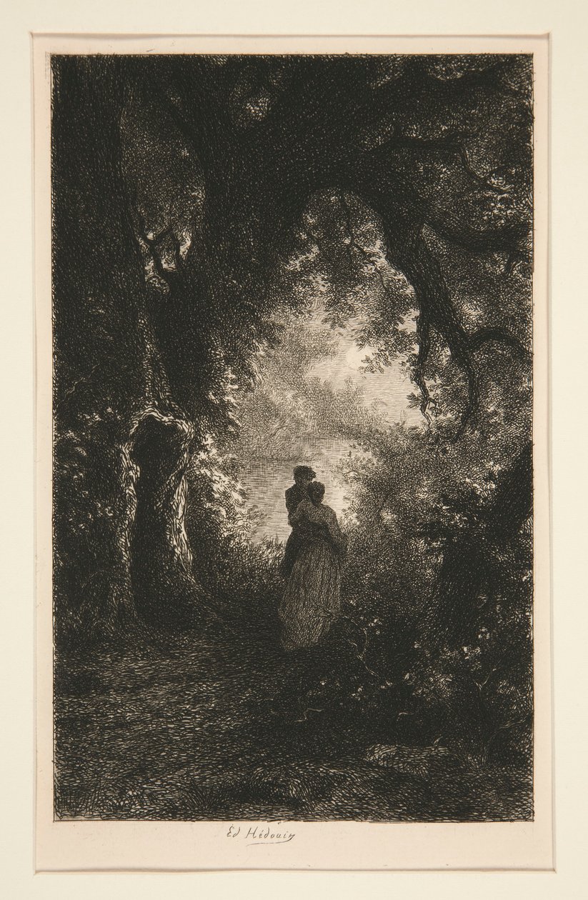 Stille und Nacht des Waldes von Pierre Edmond Alexandre Hedouin