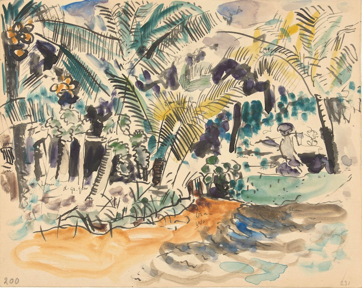 Landschaft mit Palmen von Pierre Jean Apol