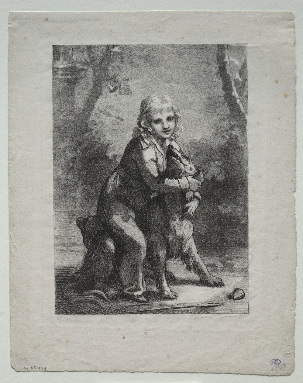 Junge mit Hund von Pierre Paul Prud