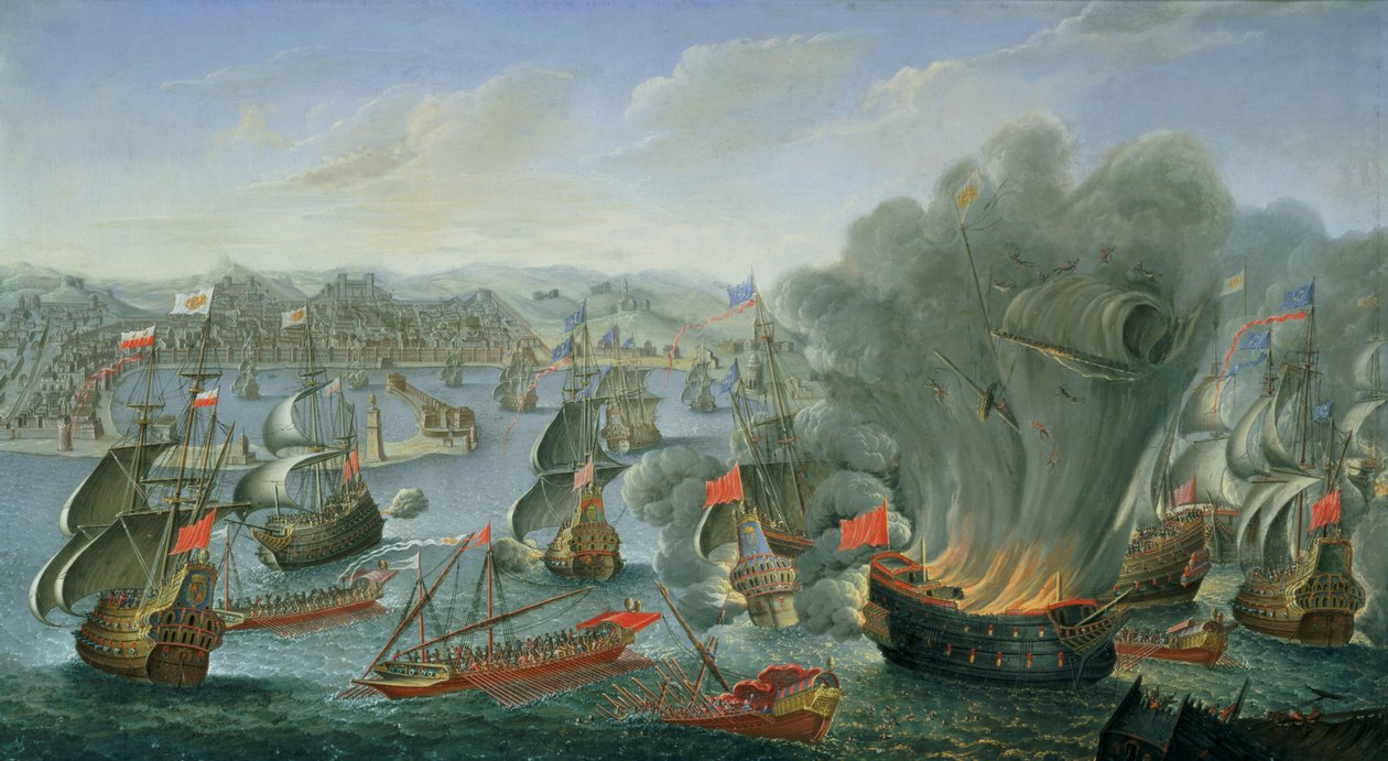 Seeschlacht mit der spanischen Flotte von Pierre Puget